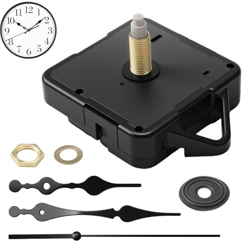 Paicreate Uhrwerk Funk-Uhrwerk mit Uhrzeigerset Funkuhrwerk für Wanduhr mit Zeigersatz Uhrwerk für wanduhr lautlos für DIY-Projekte Kompatibel mit 3-8 mm Materialstärken