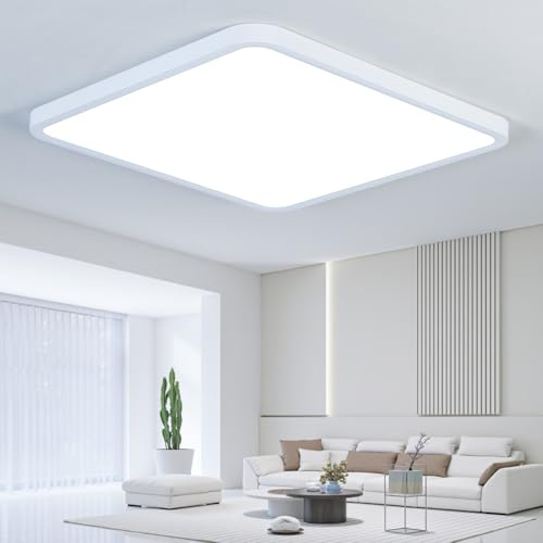 EASY EAGLE Deckenlampe LED Deckenleuchte, 50CM 52W 6500K | 50x50cm quadratisch led lampe, Modern Badezimmer Led Panel, für Flur Schlafzimmer Balkon Wohnzimmer Küche Keller