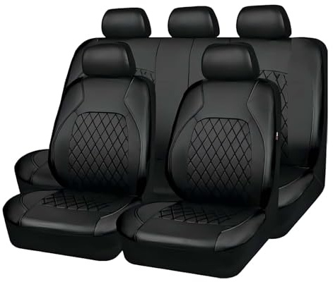 Valcla Autositzbezüge Komplettset für Dacia Duster 2018-2023 – 5-Sitzer, wasserdicht & rutschfest, vorne & hinten Autositzbezug Schonbezüge Sitzbezüge,A Black