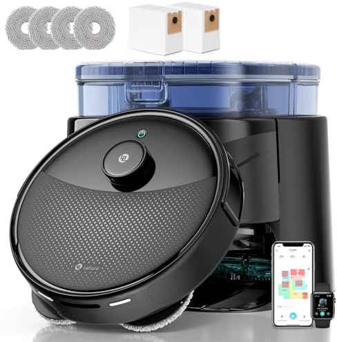 Lefant M3 Robot Aspirateur Laveur 12 000 Pa, Station Multifonctionnelle, Double Serpillière Rotative 200 TR/Min, Navigation dToF, Évitement d'obstacles PSD, 220min, WiFi 5G/APP/Alexa