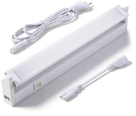 Bloombeam LED Unterbauleuchte Küche 44cm, Dimmbar, Schwenkbar, Stecker 230V | 44cm LED Unterbauleuchte mit Stecker (230V). Dimmbar, 3000K Warmweiß, schwenkbar & erweiterbar. Perfekt für Küchenschränke.