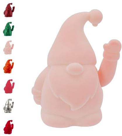 Klocke Dekorationsbedarf Deko Winke Wichtel - Weihnachtswichtel - Beflockt - Winkearm - Festliche Winterdekoration (Rosa)