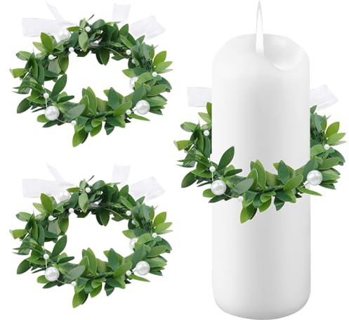 2 Stück Tropfschutz für Taufkerze Kommunionkerze, Weißer Kerzen Tropfschutz, Tropfschutz Kommunionkerze, Kerzenzubehör für Kommunion, Taufe, Hochzeit und religiöse Feierlichkeiten (Kleine Perle)