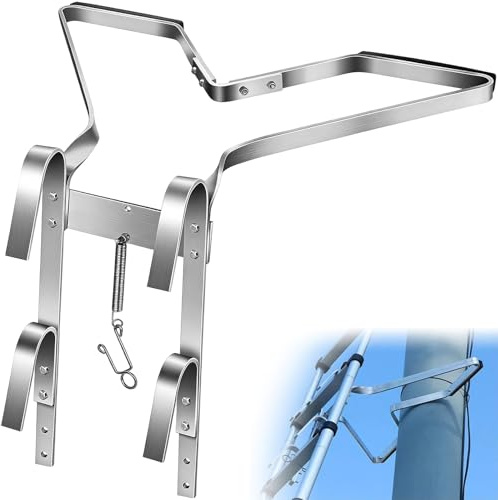 V-Shaped Ladder Standoff with Anti-Slip Rubber Bumper, Heavy-Duty Aluminium Ladders Stabiliser, Lightweight Universal Ladder Standoff, Ladders Accessory Stabiliser for Downpipes, Gutters, Trees, Walls