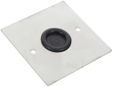 Blindabdeckung für Steckdose aus Edelstahl, mit Schrauben, Silber