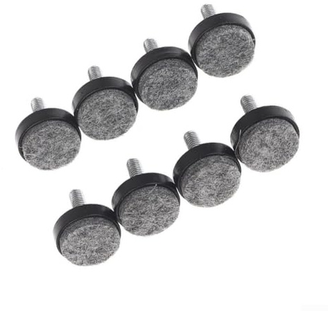 Hochwertige Filz-Möbelpads mit verstellbaren M6 M8 Schrauben, rutschfeste Bodenschoner für Stuhlbeine, verhindern Kratzer und reduzieren Lärm auf Holzböden (schwarz, M6 x 20 x 12 mm)