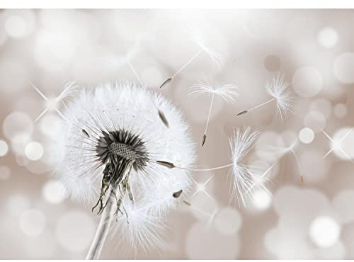 Runa Art Fototapeten 396 x 280 cm Pusteblumen - Vlies Wanddekoration Wohnzimmer Schlafzimmer - Deutsche Manufaktur - Beige 9155012b
