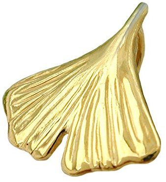 Anhänger 12mm Ginkgoblatt glänzend 9Kt GOLD