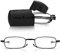 Read Optics kompakte Lesebrille in Stärke +3,0. Faltbar mit schwarzem Vollrand, rechteckigen Gläsern in hoher Qualität und flexiblen Bügeln für optimalen Sitz. Inkl Hardcase Aufbewahrungsbox