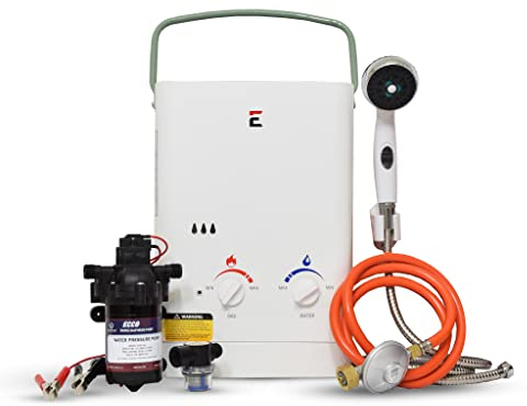 Chauffe-eau instantané portable d'extérieur Eccotemp CEL5 5 LPM avec pompe et crépine EccoFlo 12 V, 37 mbar