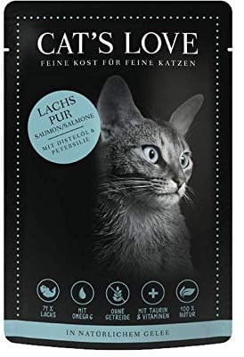 Cat's Love Premium Nassfutter Katze Classic Lachs Pur (Lachs, 12 x 85g)