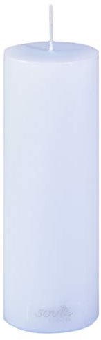 Sovie Candles Stumpenkerze | Hochzeit Taufe Kommunion Blockkerze | 1 Flachkopfkerze in Hellblau (Ø50mm x 150mm)