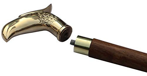 CraftnGifts Hochwertiger Derbystock, Adler-Kopf, braunes Sheesham-Holz mit Messinggriff, Gehstock für Damen und Herren, dekorative Holzstäbe und Gehstöcke.