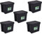 Wham Bam 100% Recycled Super Strong Impact Resistant Black Re-Usable Storage Boxes With Lids 24 Litre 38.5 x 29 x 31.5cm (5 Boxes)