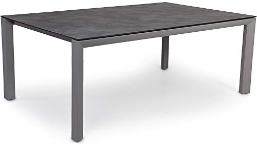 Ondis24 Gartentisch Greggia, Esstisch Aluminium/HPL, Balkontisch 220x95 cm, Terrassentisch 6-10 Personen, grau-anthrazit