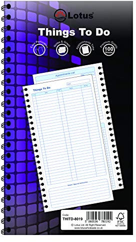 THITD-8019 THITD-8019 Things to Do Today-Block, Spiralbindung, perforierte Seiten, Termine, Notizen und Grafiken