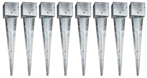 ESTEXO 8 Einschlaghülsen Vierkant 141x141x750 mm für Zaunpfosten Gartenzaun