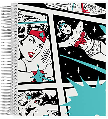 Erin Condren Spiralbuch (College-liniertes Layout) – Designer-Notizbuch mit austauschbarem Einband, College-liniertes Papier, misst 17.8 x 22.9 cm, niedlich, stilisiert 7x9 Klassischer Comic