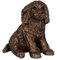 Brillibrum Design Hundeskulptur aus Kunstharz mit Bronzepulver Dekofigur Hund sitzend Cocker Spaniel Handmade Moderne Skulpturen Bronze Figur