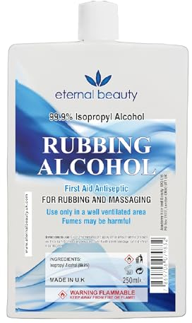 Rubbing Alcohol 99.9% – High Purity Isopropyl Alcohol – 250ml Bottle – Eternal Beauty – Disinfectant, Cleaner & Antiseptic for Skin, Surfaces & Tools