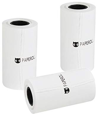 DD Papierrolle für Mini Drucker, 57mm x 30mm Thermopapier fur Paperang P1/P1S/P2 Tragbare Bluetooth Pocket Foto Printer (Weiß/Selbstklebend)