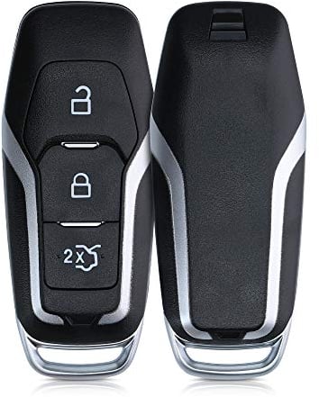 kwmobile Autoschlüssel Gehäuse kompatibel mit Ford 3-Tasten MyKey Autoschlüssel (Key Free) - ohne Transponder Batterien Elektronik - Auto Schlüsselgehäuse - Schwarz
