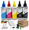COCADEEX Tintennachfüll-Set, kompatibel mit HP Tintenpatronen 307XL 305XL 650xl 351XL 350XL 300XL 901XL 62XL 21XL 22XL Serie 5 Flaschen Tinte mit Nachfüllwerkzeug (2BK 1C 1M 1Y)