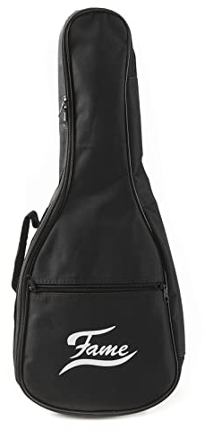 Fame Ukulelen-Gigbag Tenor Basic, Gepolsterte Wetterfeste Nylon-Tasche mit Accessoire-Tasche, Rucksack-Schnallen, 73x24x7,5cm