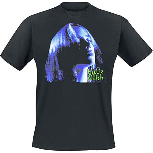 Eilish, Billie Neon Blue Shadow Männer T-Shirt schwarz L 100% Baumwolle Band-Merch, Bands