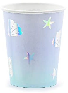 PartyDeco Pappbecher Narwal Einweg 6er Set 220ml Trinkbecher Einwegbecher Pappe Kinder Geburtstag Party KPP55-EU1 - Becher/Trinkbecher aus Papier