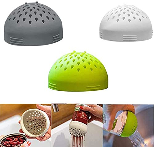 YYYFEI 3 Pack Multipurpose Mini Colander Space Saving Mini Can Strainer and Silicone Strainer - Small Colander and Strainer for Nesting Kitchen Gadget Cooking Aid