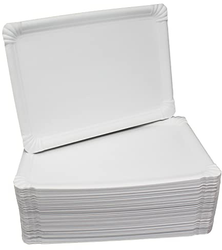 BAMI Pappteller | Einwegteller | eckig, weiß, 21x29 cm | 250 Stück