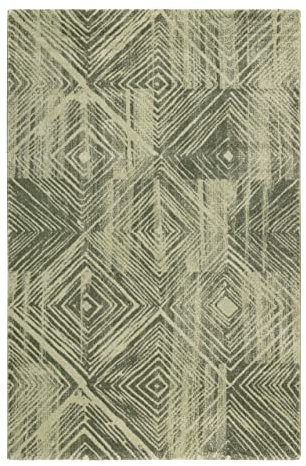Esprit Home Teppich - Läufer, weicher moderner Kurzflor Teppich perfekt geeignet für das Wohnzimmer und Schlafzimmer, sehr pflegeleicht, Cuba (133 x 200 cm, grün)