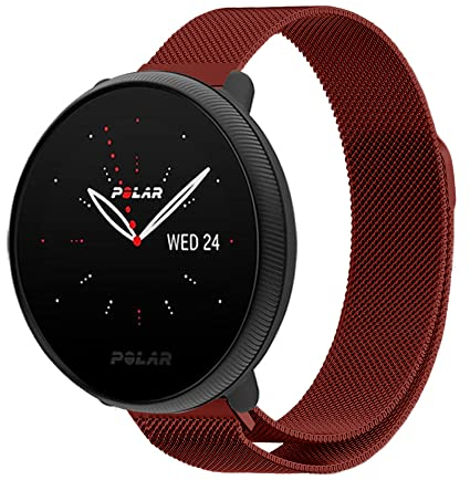 Strap-it Milanesearmband Kompatibel mit Polar Ignite 2/1/3, Unite, Pacer - Armband in Rot