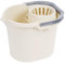 Strong and Durable Soft Cream 16L Plastic Cleaning Mop Bucket With Handle and Wringer For Easy Floor Cleaning and House