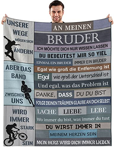 Luogort Sportdecke Bruder Sport Decke Geschenke für Bruder Decke von Brüder,Bruder Geburtstag Geschenk,Geschenke Decke für Männer,Weiche Flanell Deck