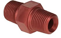 Adaptador de aluminio 1/8 NPT a 1/8 NPT macho a macho, unión de acoplador, color rojo anodizado