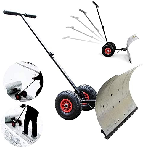 schneeschaufel Hochleistungs-Schneeschieber Aus Metall Mit 10-Zoll-Rädern Aus Polypropylen, Verstellbare Schneeschaufel Mit Rädern, Rollender Schneepflug for Die Reinigung Von Einfahrten