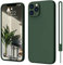 ElestBela iPhone 12 Pro Case, Silicone Phone Case iPhone 12 Pro Ultra Thin Slim with Microfibre, Scratch-Resistant All-Round Protective Case for iPhone 12 Pro 6.1 Inch Matte Green