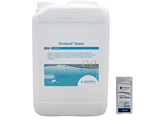 BAYROL PURIPOOL Super Liquide - 6L | Hivernage - Ultra Concentré - Non moussant + 10 Tests HPS OFFERTS 6 en 1