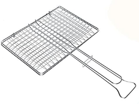 Griglia BBQ Doppia GMR Trading - Graticola Resistente in Acciaio Cromato, Made in Italy, 30x40cm, Per Cotture Omogenee, Campeggio, Giardino, Facile da Pulire e Riporre