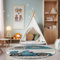SIMPEX Teppich Rund Kinderzimmer Rennwagen Design Blau Kurzflor Kinderteppich mädchen Spielteppich Modern Design Babyzimmer Teppiche für Junge und Mädchen Extra Weich 160 cm Rund