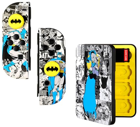 FRTEC – Offiziell Lizenziertes DC-Zubehörset, Hartschale + Griffe, kompatibel mit Nintendo Switch, OLED (Batman)