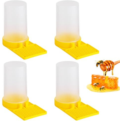 Boutihao 4 Stück Bienentränke, Bienenstock Trinkschale, Wasserspender/Bienenstock Trinkschale/Bienenfütterung Eingang Trinkschale, für Imkereien und landwirtschaftlichen Betrieben