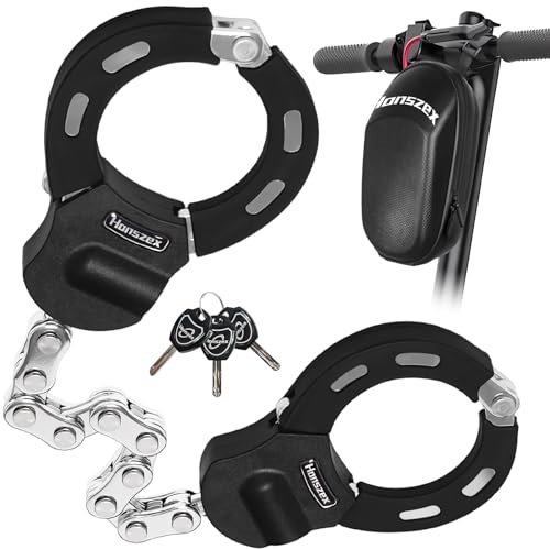 Honszex E Scooter Schloss, Schloss für E Scooter, Handschellenschloss E Scooter, 23.62inch E Roller Schloss Hohe Sicherheit, E Scooter Roller Schloss, mit Tragbaren Eva Wasserdicht Aufhängetasche