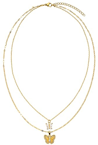 Purelei® Magical Butterfly Kette (Gold) – Halskette aus langlebigem Edelstahl – Wasserfeste Damen Kette – Geschenk für Freundin – Modeschmuck für deinen individuellen Look