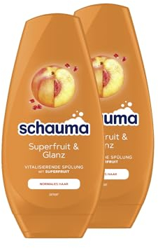 Schauma Schwarzkopf Spülung Superfruit & Glanz (2x 250 ml), vitalisierende Haarspülung mit pflegender Formel stärkt das Haar und verleiht einen natürlichen Glanz