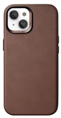 Woodcessories - Leder Case kompatibel mit iPhone 12/12 Pro Hülle Leder braun - Veganes Leder aus Aloe Vera