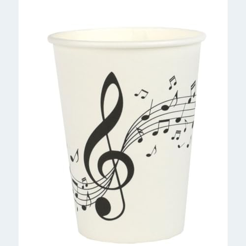 Santex mariage Lot de 10 Gobelets Musique CLÉ DE Sol, Blanc 27cl