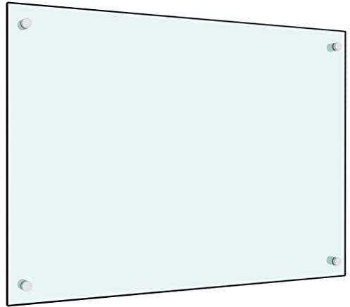 AUVYI Küchenrückwand aus Hartglas 70x50 cm Weiß Spritzschutz Glas Herd Spritzschutz Glas Spritzschutz Küche Glas Spritzschutz Hinter Herd Küchen Wandschutz Glasplatte Küche